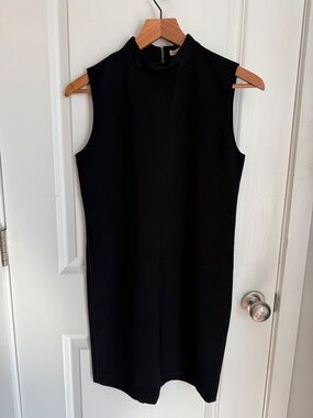 Zara Black Sleeveless Mock-Neck Mini Dress